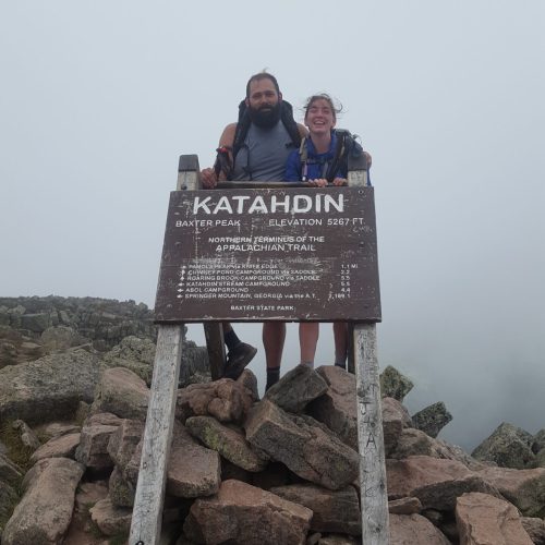 hikers on top of Katahdin